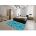 thumbnail image 5 of Ahgly Company Machine Washable Indoor Rectangle Transitional Bright Turquoise Blue Area Rugs, 2' x 5', 5 of 7