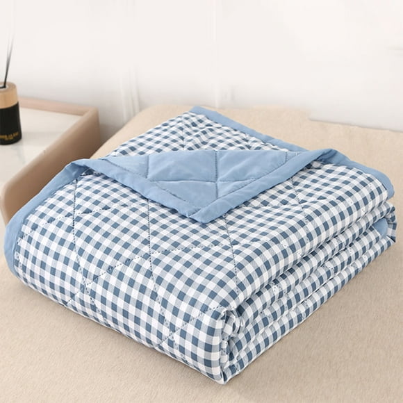 TOPRenddon Summer Blanket Overstock Queens Blanket for Bed Skin-Friendly Plain Printed Washed Cotton Bed Blanket Cool Comforters for Hot Sleepers Summer Modern Style Quilt Ventilation Quilt