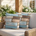 thumbnail image 3 of Pillow Covers 18x18 Set of 2, Blue Beige Brown Vintage Square Throw Pillow Covers for Couch/Sofa/Living Room, Retro Farmhouse Elegant Pastoral Decorative Soft Pillowcases for Couch Throw Pillows, 3 of 9