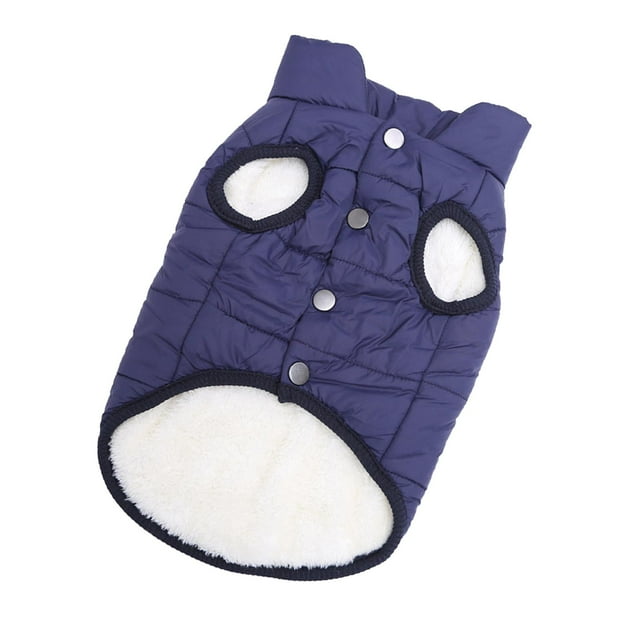 Abrigo cálido de suéter de invierno para perros, chaqueta cálida con forro para perros, abrigo frío para perros pequeños, ropa cálida, sudadera azul