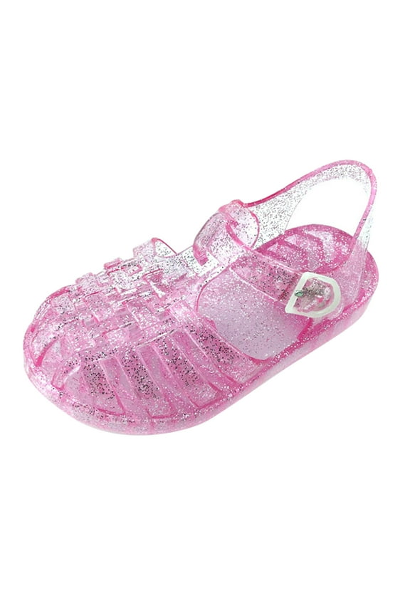Toddler Girls Jelly Shoes Soft Unisex-Child Boys Jellies Sandals Rubber Sole Closed Toe Beach Summer Mary Jane