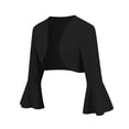 thumbnail image 4 of YUTK Vestes pour Femmes en Liquidation, Veste Rétro à Manches Longues Évasée Ajustée en Tricot pour Femmes (Noir, TTG), 4 of 7