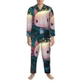 thumbnail image 3 of Uemuo Whimsical Axolotl Fantasy Pattern 2-Piece Loungewear Set - Men’s Soft Sleepwear, Cozy Winter PJs, Comfy Sleep Set-Small, 3 of 7