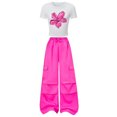 thumbnail image 5 of Grblisyd Girls Summer Outfits 2 Piece 8-12Y Set Cute Floral Print Short Sleeve T-Shirt Cargo Pants Summer Fall Outfits, 5 of 6