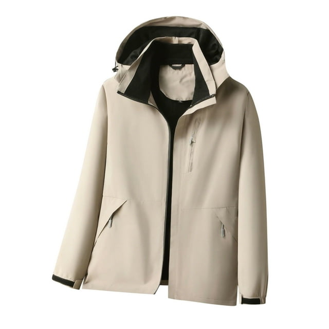 Bocqde Coupe-Vent Léger à Capuche pour Hommes Mode Décontractée Veste à Fermeture Éclair Complète avec Poches Vestes de Sport Imperméables pour Randonnée