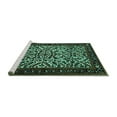 thumbnail image 2 of Ahgly Company Machine Washable Indoor Square Persian Turquoise Blue Traditional Area Rugs, 4' Square, 2 of 4