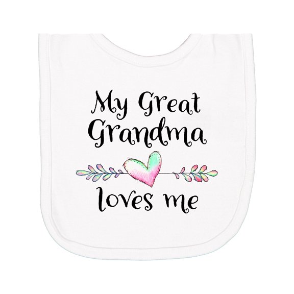 Inktastic My Great Grandma Loves Me Heart Great Grandchild Newborn Bib