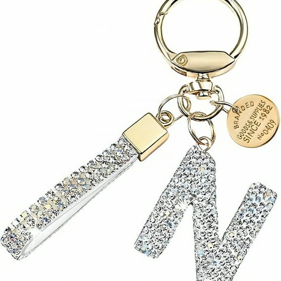 DESIGNICE Purse Charms,Font Graphic Bag Charms for Handbags,Jewel-Setting Technique Keychain Charms,N