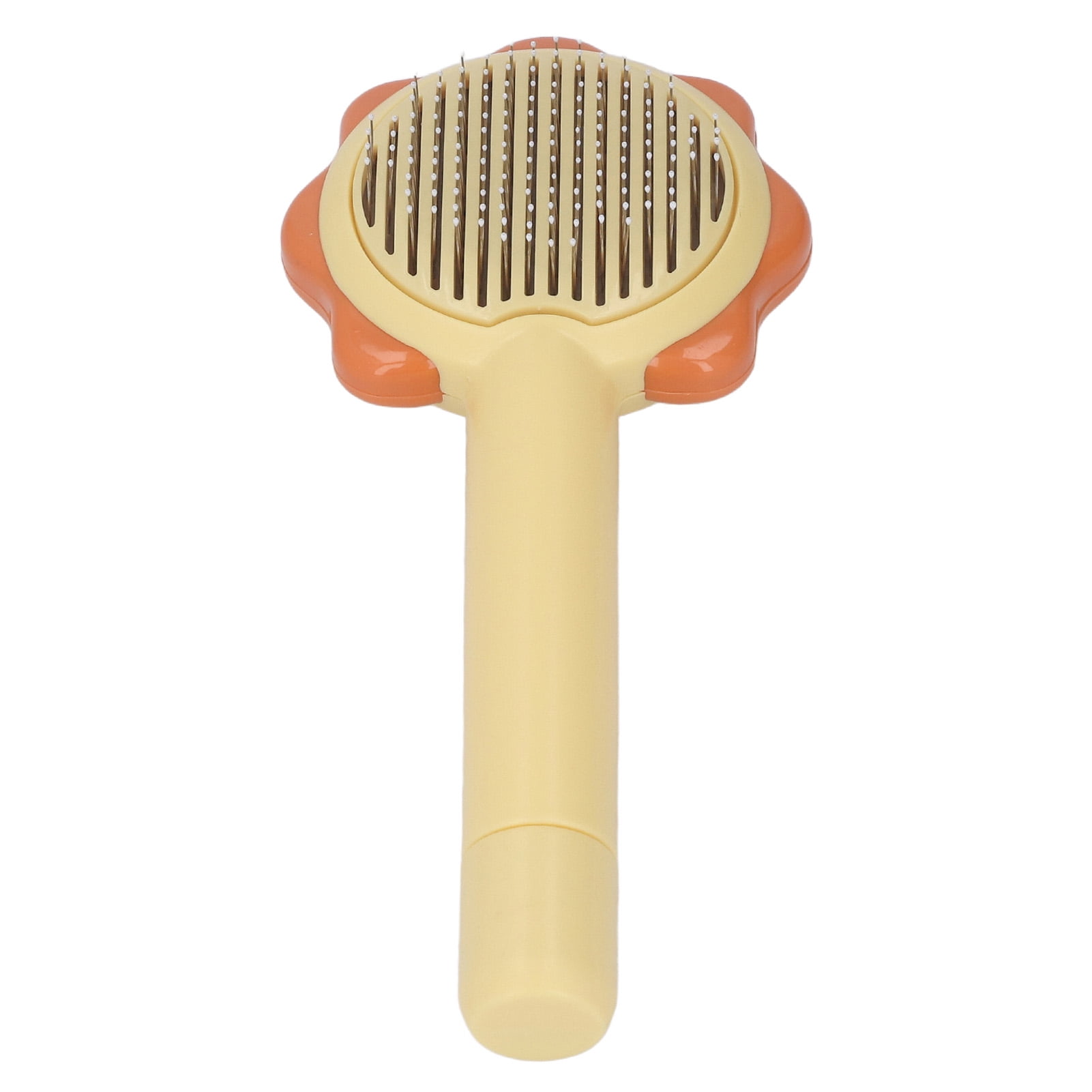 Xirurus Cat Grooming Brush Self Cleaning Hair Removal Pet Shedding Brush for Long Short Haired Dogs Cats, Effective Dematting and Detangling Massage Comb Tool, 7.87 inches / 20 cm Length, Yellow