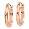 thumbnail image 2 of 14k Rose Gold Polished Half-Round Oval Hoop Earrings, 2 of 3