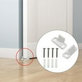 thumbnail image 4 of 2 Pieces Durable Sliding Barn Door Floor Guides Bottom Floor Mounted Part Clip L Guide Hardware W/ Screws Wood Door White for Cabinet Closet, 4 of 8