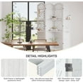 thumbnail image 2 of Room Divider with Shelves, 5.75ft Tall Folding Wood Carved Screen with Double Hinges for Home Office Bedroom Hotel Decoration (4 Panels, Pure White), 2 of 8
