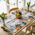 thumbnail image 5 of Navy Blue Pumpkins Fall Placemats Set of 4, Botanical Thanksgiving Blue Ombre Washable Wipeable Table Mats for Dining Tables, Indoor Outdoor Kitchen Place Mats for Holiday Party Table Decor, 5 of 9