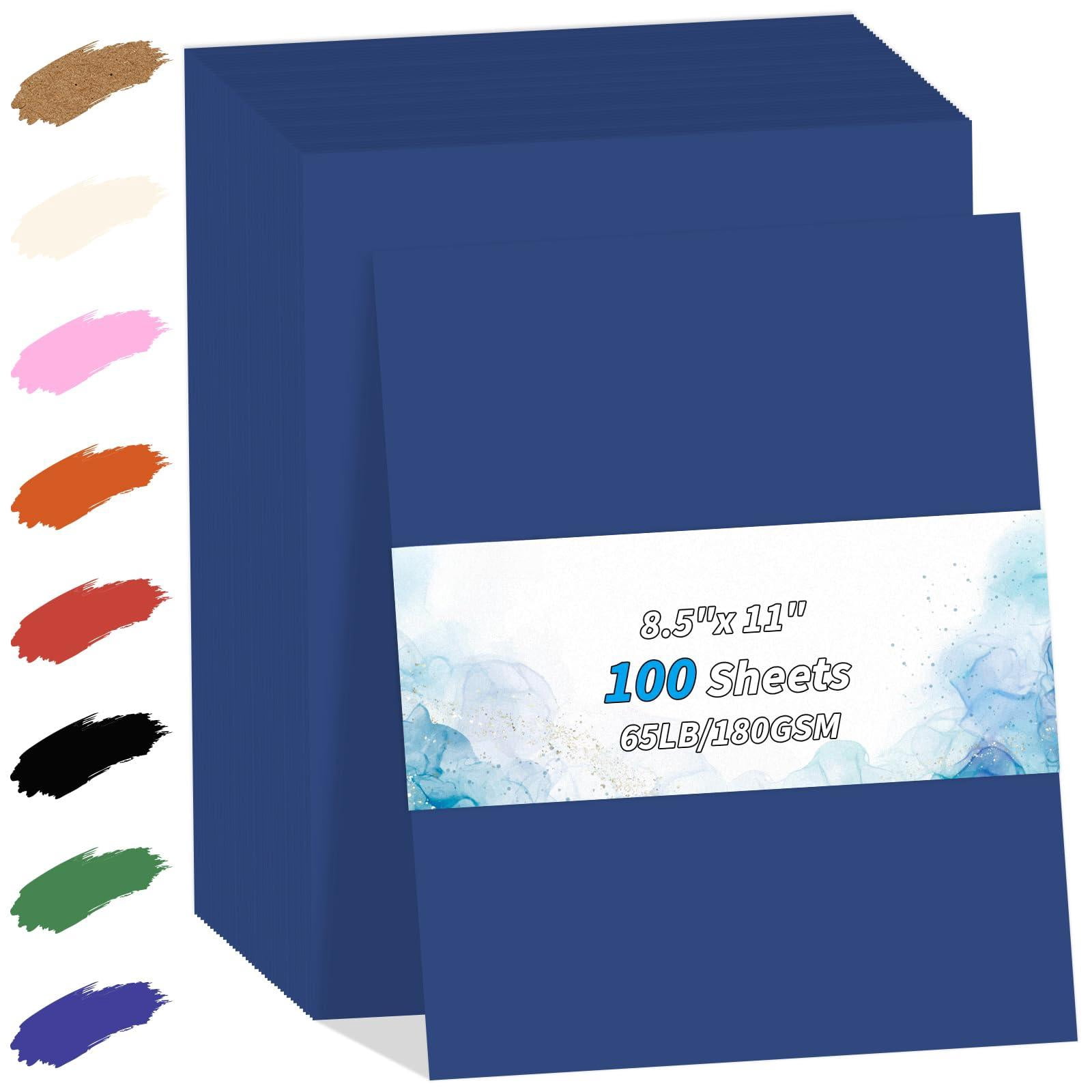 Navy Cardstock Paper 8.5'' X 11''  100 Sheets 180gsm/65 Lb Printer Cover Card Stock Construction For Making Printing Craft Drawing Scrapbooking School Supplies