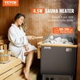 thumbnail image 2 of Electric Sauna Heater 4.5KW 220V Built-In Controls with 3h Timer Adjustable Temperature Up to 210 Cu Ft Capacity For Home Hotel Spa & Shower Use, 2 of 6