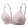 thumbnail image 2 of Gymayou Soft Skin-Friendly Cotton Wireless Bra for Women Breathable Thin Padded Everyday Bralette Adjustable Straps Wire Free Brassiere Light Ashy S, 2 of 9