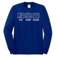 thumbnail image 2 of Eat Sleep Game Video Gamer Gift Fan Pop Culture Mens Long Sleeve Shirt, Royal, 3XL, 2 of 3