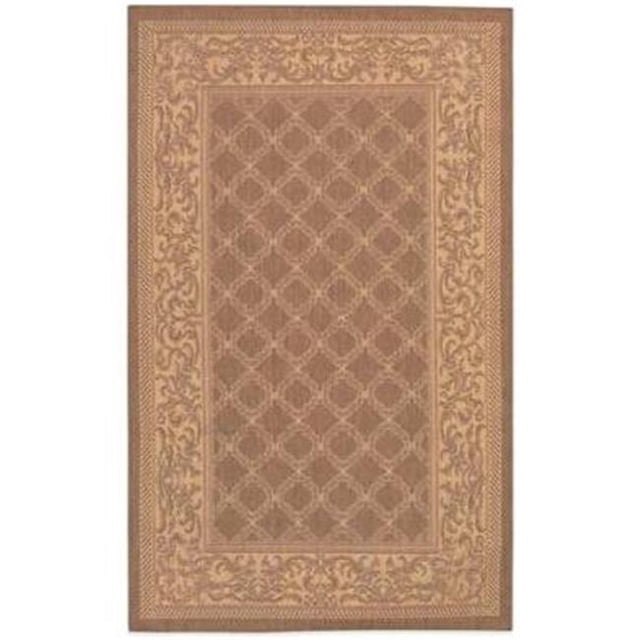 Couristan 10163000018037T 2 x 3 ft. 7 in. Recife Garden Lattice Rug - Cocoa & Natural