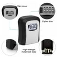thumbnail image 4 of Key Lock Box Wall Mounted  4 Digit Combination Lock Box for House Key Weatherproof Safe Security Key Storage Lock Box for Outside Realtors Garage Spare Keys（Aluminum alloy + plastic）, 4 of 8