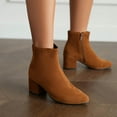 thumbnail image 7 of Mostsola Ankle Boots for Women Suede Block Heel Zipper Fall Boots Vintage Dress Booties, 7 of 7