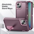 thumbnail image 3 of Allytech Rugged Case Compatible with iPhone 15 Plus with Hidden Kickstand, [Military Grade Drop Protection] Soft TPU Hard PC Bumper Non-Slip Shockproof Full Protective Case, Purple+Pink, 3 of 8