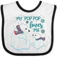 thumbnail image 3 of Inktastic My Pop Pop Loves Me Cute Polar Bears Boys or Girls Baby Bib, 3 of 4