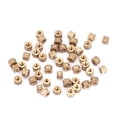 thumbnail image 1 of 50pcs M3 Brass Cylinder Knurled Round Molded in Insert Embedded Nuts,  and Heat Resistant, for Many Projects, 1 of 7