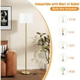 thumbnail image 3 of 60'' Modern Floor Lamp with White Shade and Gold Pole for Living Room, Bedroom, Office, Dining Room – Adjustable Height, Contemporary Design, No Bulb Included, 3 of 15