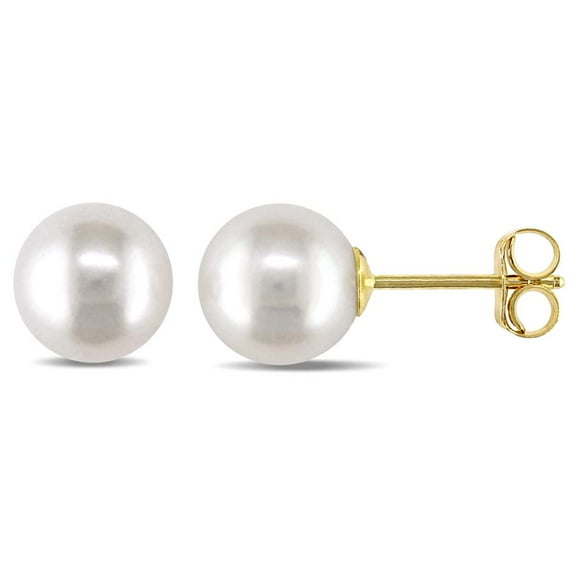 AMOUR Cultured Freshwater Pearl Stud Earrings In 14K Yellow Gold