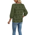 thumbnail image 6 of WIHOLL Blouses for Women Lace Tops Dressy 3/4 Length Sleeve Business Casual Outfits Vacation Spring Summer Clothes, 6 of 11