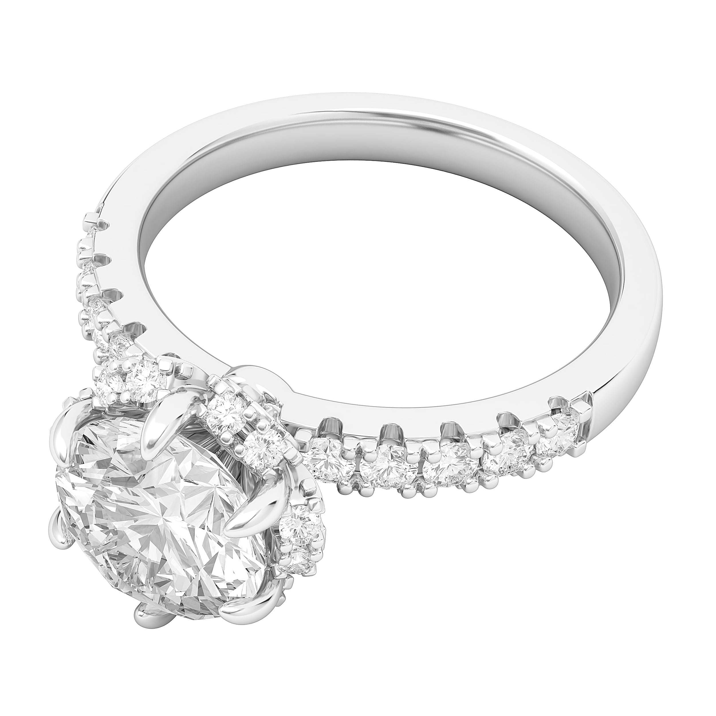 Sterling Silver Flower Style Halo 2CT Simulated Diamond Engagement Ring Promise Bridal Ring For Women (8)