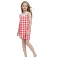 thumbnail image 3 of Teen Girls Summer Dresses with Pockets 2025 5-14 Years Kids Cute Plaid Printed Spaghetti Strap Going-Out Beach Short Mini Dress, 3 of 5