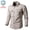 Off-white, variant on Men's 100% Cotton Long Sleeve Work Shirt, Casual Button-Down Utility Shirt with Multi Pockets
