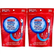 Colgate Max Fresh Wisp Disposable Mini Toothbrush, Peppermint - 24 Count, 2-Pack