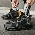 thumbnail image 6 of Men'S High-Top Sneakers - All-Season Outdoor Shoes with Lace-Up Closure, Non-Slip Rubber Sole - Heavy-Duty Hiking, Running, Gym, Streetwear Shoes -  - Durable Lace-Up Design, 6 of 9