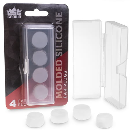 Molded Silicone Ear Plugs, 4-Pack with Case (Best Molded Ear Plugs)