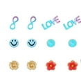 thumbnail image 6 of Young Women's Wonder Nation mulit color 21 Pack Stud Earring Set featuring Butterflies, Love, and Hearts., 6 of 6