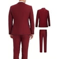 thumbnail image 2 of Men'S 4pcs Suit Blazer Tie Vest Pants Two Button Lapel Collar Flap Pockets Plain Color Classic Formal Wear Elegant Blazer Suit Coat For Business Interview Wedding Dinner Party Independence Day, 2 of 7