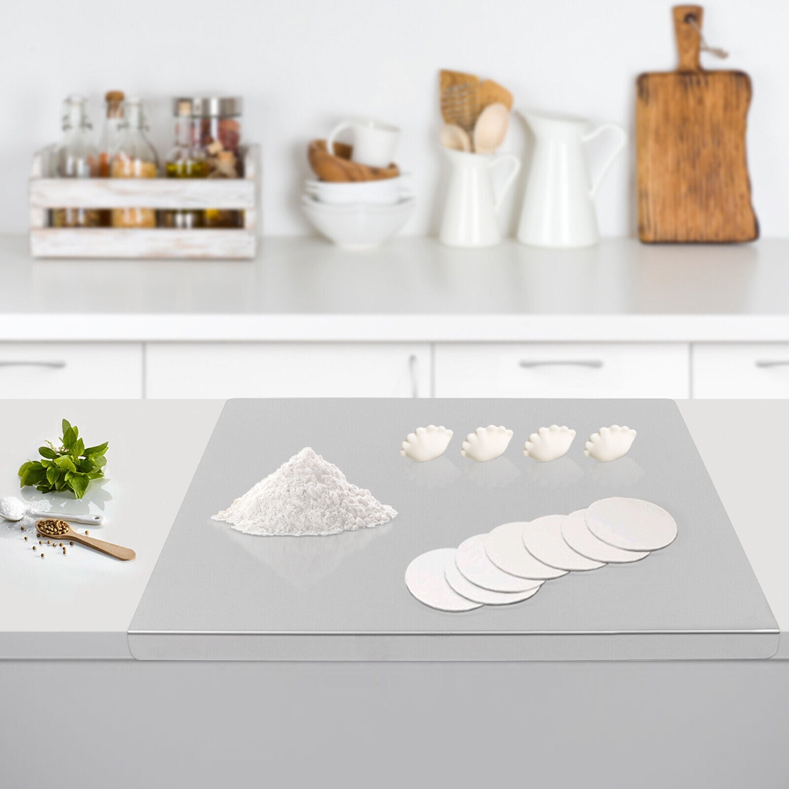 Cutting Boards Large Stainless Steel Cutting Chopping Boards Kneading Panel Worktop Protect for Kitchen Meat Vegetable Fruit Fish Cheese Bread 23.6inch x 19.6inch x 0.5inch