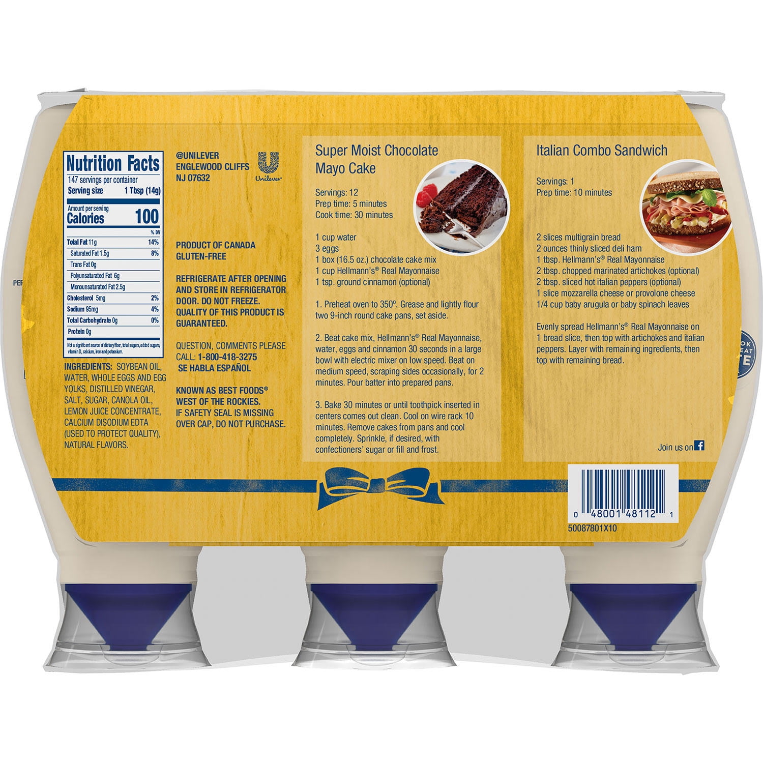 Hellmann's Squeeze Mayo (25 Ounce, 3 Count)
