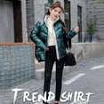 thumbnail image 4 of Fashion Women Autumn Winter Glossy Stand Collar Jacket Cotton Liner Down Coat, 4 of 8