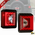 thumbnail image 5 of Winjet Pair Tail Lights For 2007-2018 Jeep Wrangler JK LED Brake Rear Turn Signal Lamps Red Lens, 5 of 8