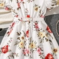 thumbnail image 6 of Gelikeya Flower Girl Dresses Girls 7-16 Kids Floral Dress for Wedding European Style Princess Dress Short Sleeve Casual Dress Summer Clothes(Tweens, X01-White, 9-10 Years), 6 of 9