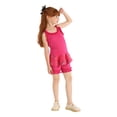 thumbnail image 2 of LittleSpring Toddler Girl Summer Outfits Ruffle Tank Tops and Shorts 2-Piece Short Sets Hot Pink 3T, 2 of 6