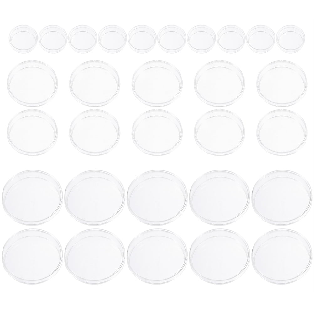 OUNONA 30Pcs Plastic Petri Dish Transparent Petri Dishes Culture Petri