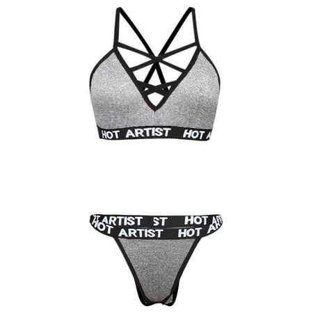 

AnuirheiH Women Lingerie Corset Free Wire Racy Muslin Sleepwear Underwear Tops+Briefs On Sale