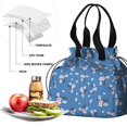 thumbnail image 4 of Pioneer Flower Floral Print Pattern Drawstring Lunch Bag Women - Drawstring Lunch Bag Insulated for Work Office - Stain-Resistant Large Lunchbags for Women with Multi-Pockets, 4 of 6