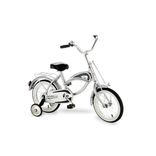 Bicycle With Training Wheels Silver Cruiser 14" Ride on Toy by Morgan Cycle New 