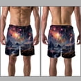 thumbnail image 3 of luoweisi Men's Beach Shorts Quick Dry Swim Trunks with Mesh Lining Galaxy M, 3 of 5