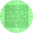 thumbnail image 1 of Ahgly Company Indoor Round Oriental Emerald Green Traditional Area Rugs, 8' Round, 1 of 4
